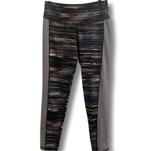 Women's athletic leggings tights exercise workout Size small Black Multi-colored